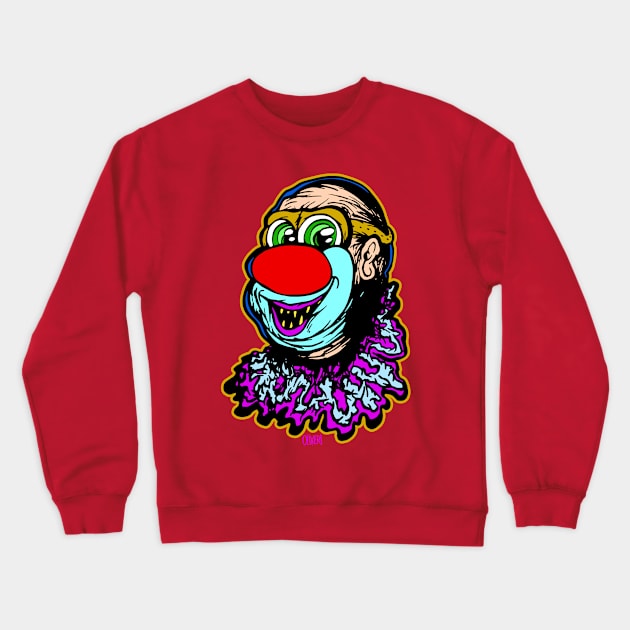 Fat Creepy Clown Crewneck Sweatshirt by peteoliveriart